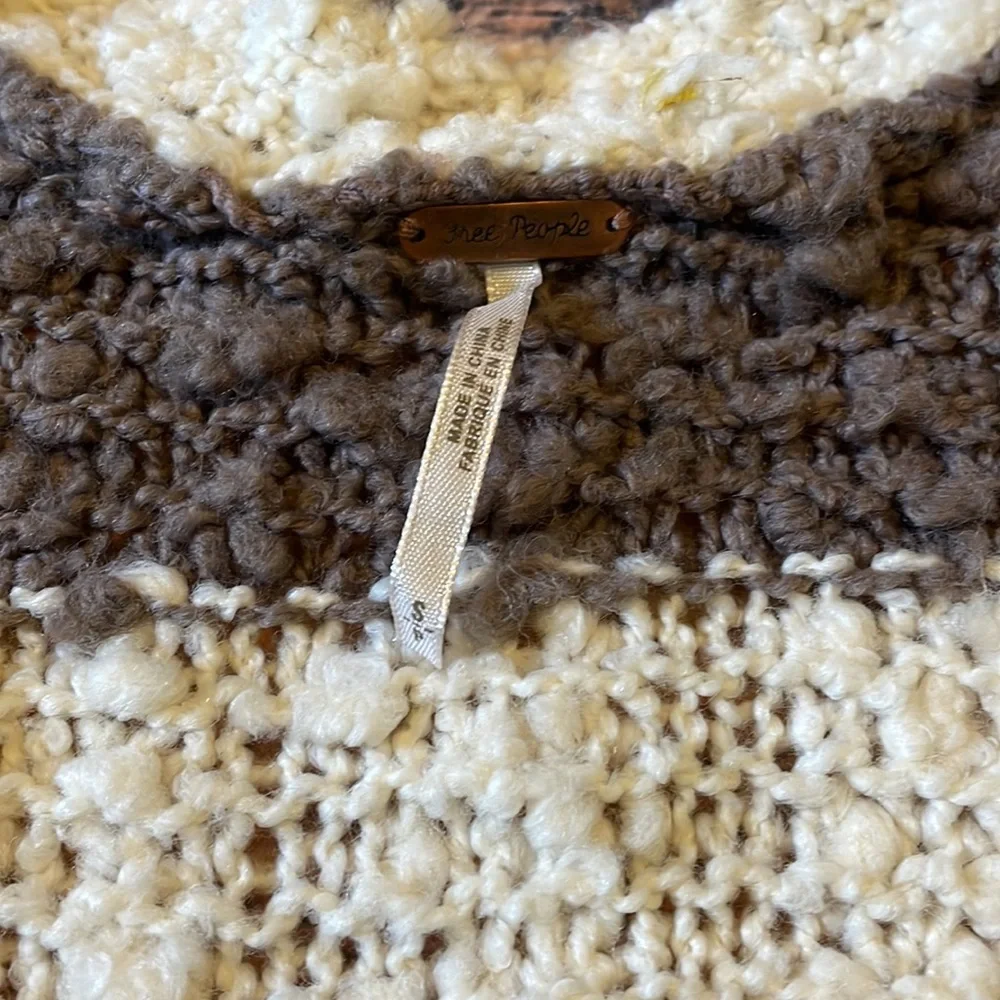 Free People Cuddle Bear Stripe Boucle Cardigan Sweater
